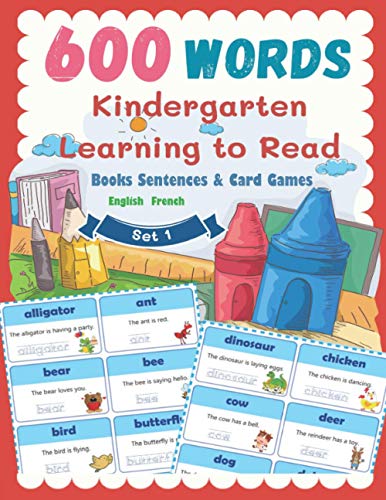 600 Words Kindergarten Learning to Read Books Sentences & Card Games ...
