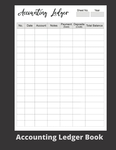 Accounting Ledger Book: Account Ledger large print, checking account ...
