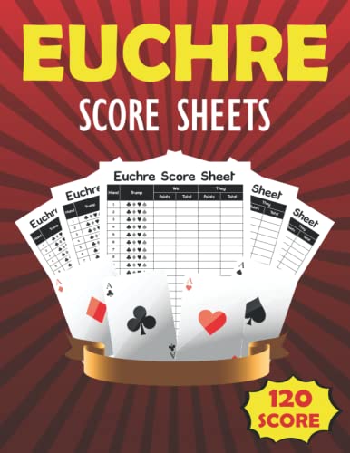 Euchre Score Sheets: Euchre Score Pads, Euchre Score Keepers, Euchre ...