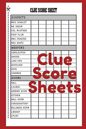 Clue Score Sheets: 110 Clue Game Sheets, Clue Detective Notebook Sheets ...