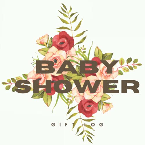 Baby Shower Gift Log Book Rose Red Green Floral Design logbook to