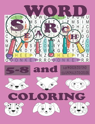 Find the Animal Word Search and Coloring Activity Book: Activity Book ...