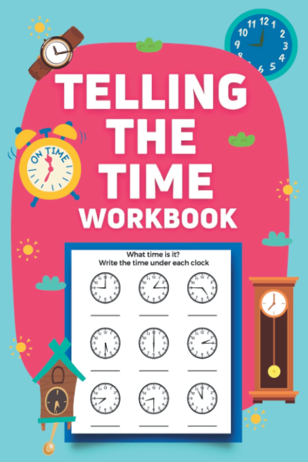 Telling the Time Workbook for Kids Practice Reading the Clock and