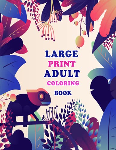 Large Print Adult Coloring Book: Animals Large Print desing with Lions ...