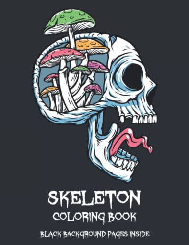 Skull Coloring Book: black background pages, coloring book for adults relaxation and stress