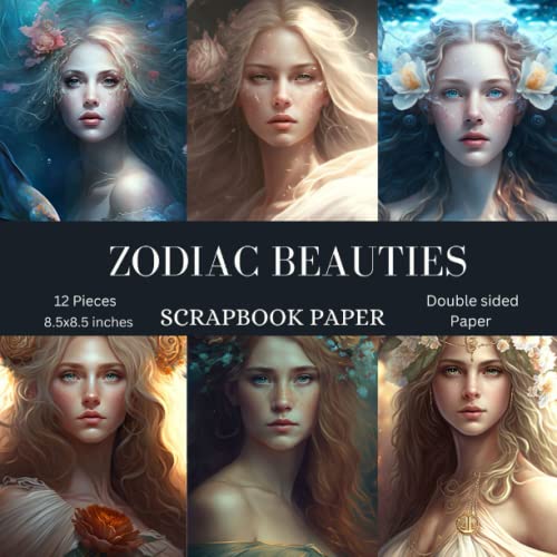 Zodiac Beauties Scrapbook Paper 12 Pieces Double Sided Scrapbook Paper