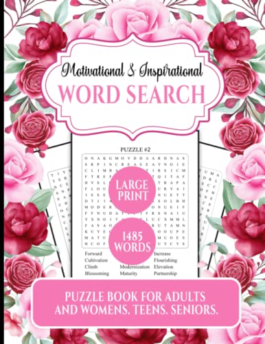 Motivational &amp; Inspirational, Word Search: Large Print Word Search ...
