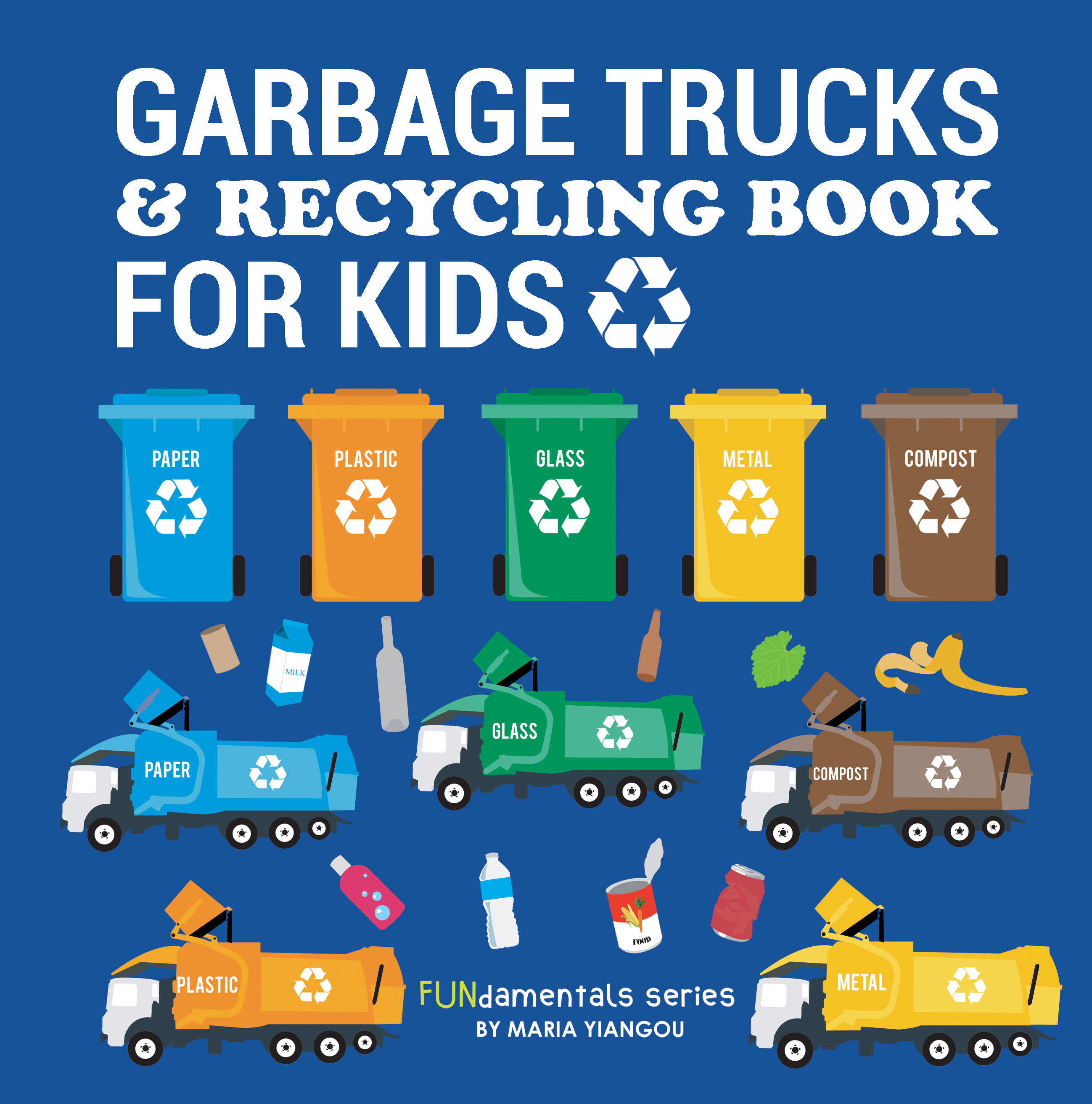 GARBAGE TRUCKS & RECYCLING BOOK FOR KIDS Educational recycle trash