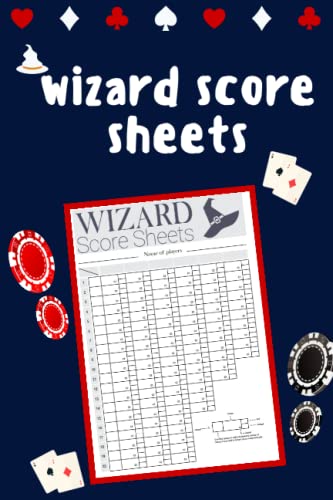 Wizard Score Sheets: cards wizard ,score cards, card game, game score ...