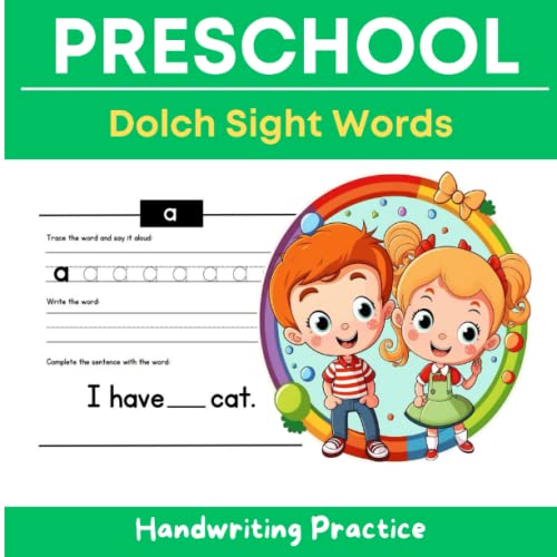 Preschool Dolch Sight Words Handwriting Practice: 39 Sight Words