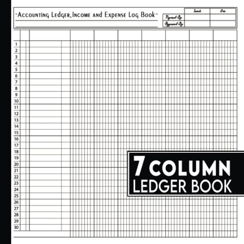 Accounting Ledger 7 Column Log Book Texture white style paper cover design ledger book