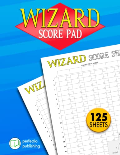 Wizard Score Pad: Wizard Card Game Score Sheets for Scorekeeping | 8.5 ...