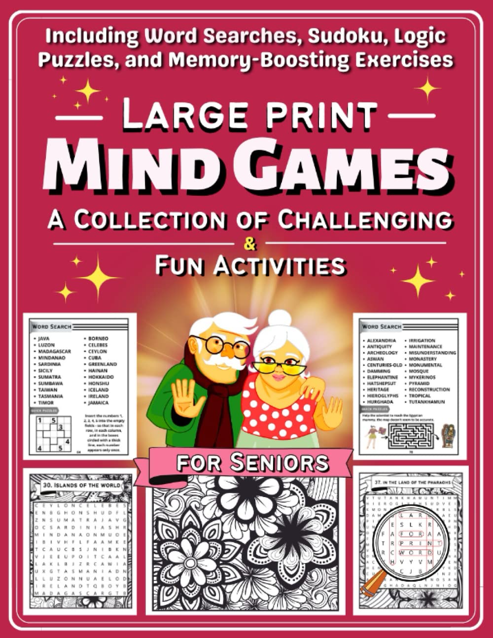Large Print Mind Games for Seniors: A Collection of Challenging and Fun ...