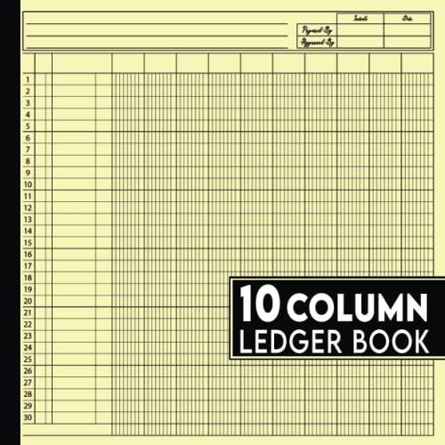 Accounting Ledger 10 Column Log Book Texture yellow paper cover design ledger book Column
