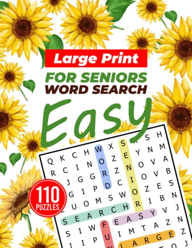 Easy Word Search For Seniors Large Print: 110 Extra Large Print Easy ...