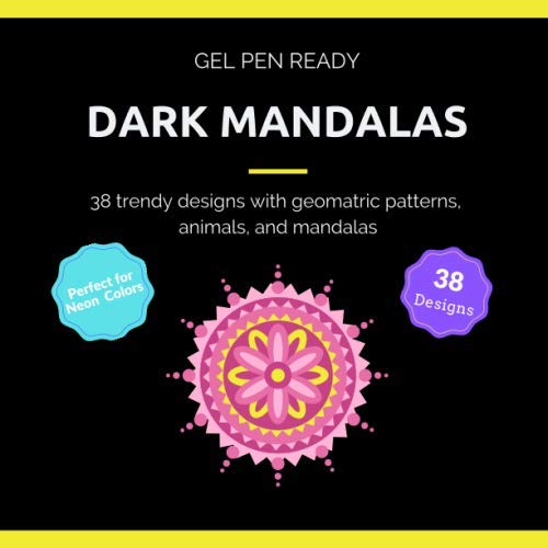 Dark Mandalas Black Pages Coloring - 103813147 