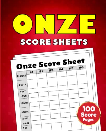 Onze Score Sheets: 100 Large Score Pads for Scorekeeping | Onze Card ...