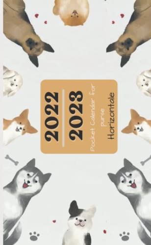 HORIZONTAL POCKET CALENDAR 2022 2023 FOR PURSE Two Year Monthly 