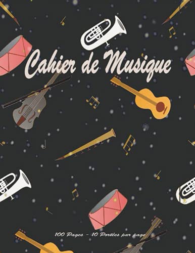 Cahier De Musique A4 - 100 Pages - Portée 12 Lignes - Pour Débutants Et Professionnels