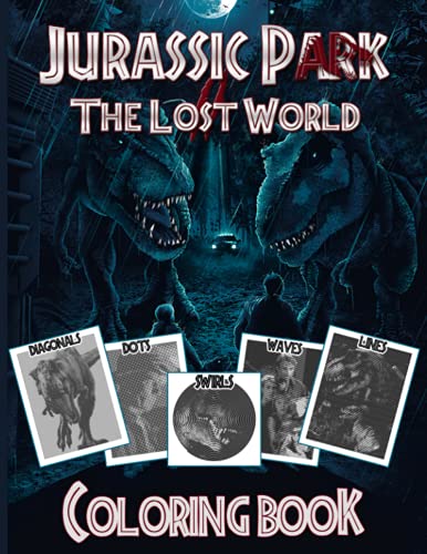 The Lost World Jurassic Park Swirls Lines Dots Waves Diagonals Coloring ...