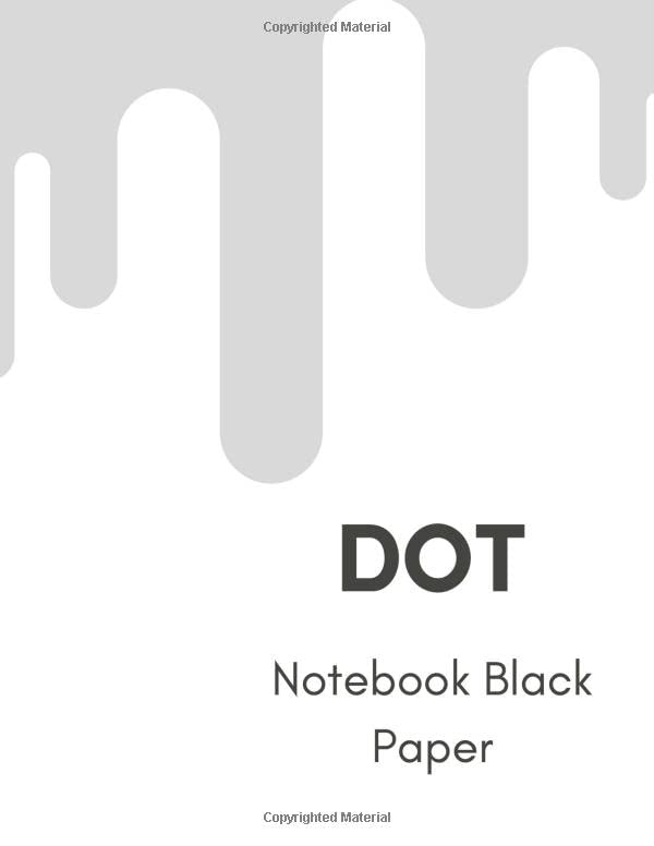 Dot Notebook Black Paper 100 Sheets / 200 Pages 8.5" x 11" Sketchbook