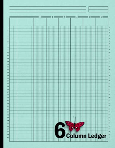 Six Column Ledger Book: 6 Column Ledger Pad, Account Book, Accounting ...