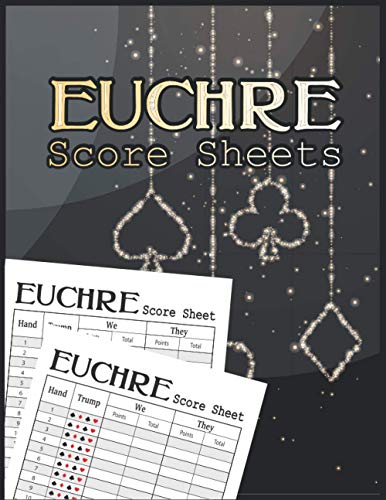 Euchre Score Sheets: Standard two teams professional Large Euchre Game ...