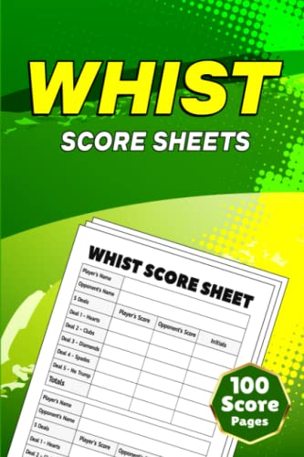 Whist Score Sheets: Whist Board Game Scorebook, Whist Score Pads, Whist ...