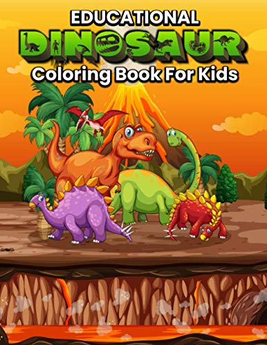 Educational Dinosaur Coloring Book for Kids: Beautiful Fun ...