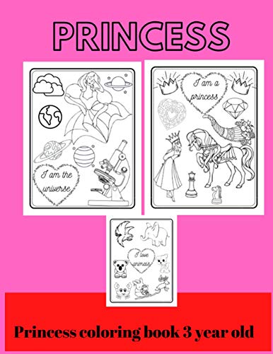 Princess coloring book 3 year old: Coloring book for girls, horses ...