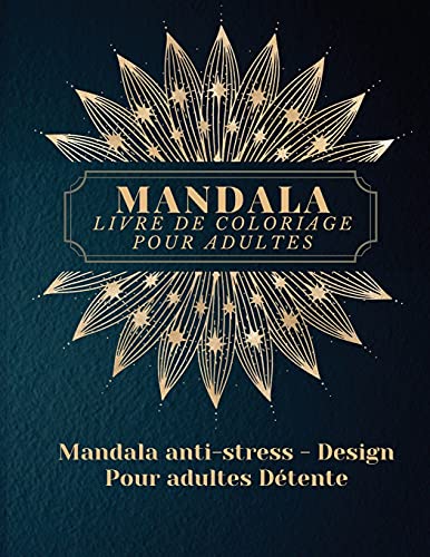 Livre De Coloriage Mandalas Vitraux Pour Adultes - 30 Modèles, Papier épais 200 G/m², Reliure Spirale, Avec Exemples Colorisés