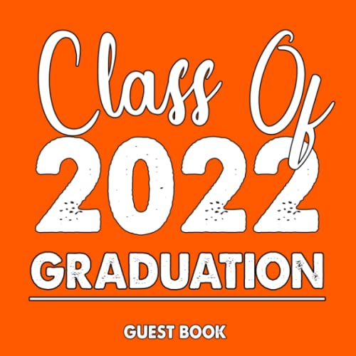 Orange Graduation Guest Book 2022 For Graduation Party Name Drop Sign