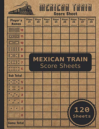 Mexican Train Score Sheets: Great 120 Mexican Train Score Sheets 8,5 x ...
