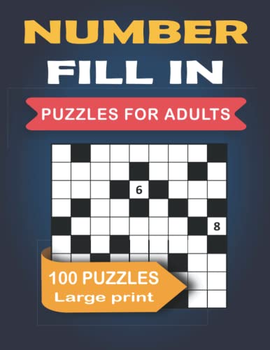 Number Fill In Puzzles For Adults Large Print: 100 number place puzzle book for adults and ...