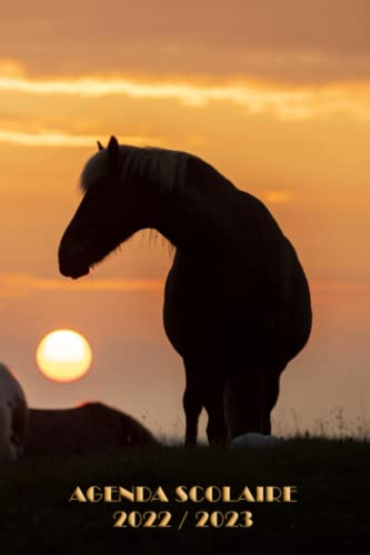 Agenda Scolaire 2022 2023 Cheval Chevaux Au Coucher Du Soleil