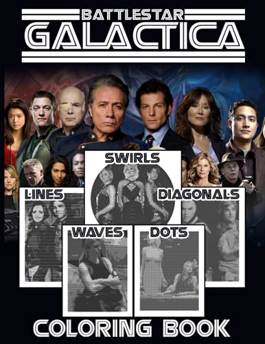 Battlestar Galactica Swirls Dots Diagonals Waves Lines Coloring Book
