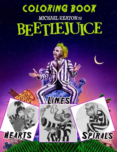 Beetlejuice Lines Spirals Hearts Coloring Book: Activity Color Books For Adult Activity Book ...