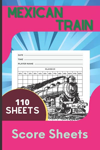 Mexican Train Score Sheets: 6" x 9” Mexican Train Score Cards 110 ...