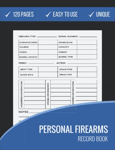 Personal Firearms Record Book: Acquisition and Disposition Inventory ...