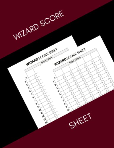 WIZARD SCORE SHEET: Wizard Card Game Score Pads | Large 8.5 x 11 inches ...