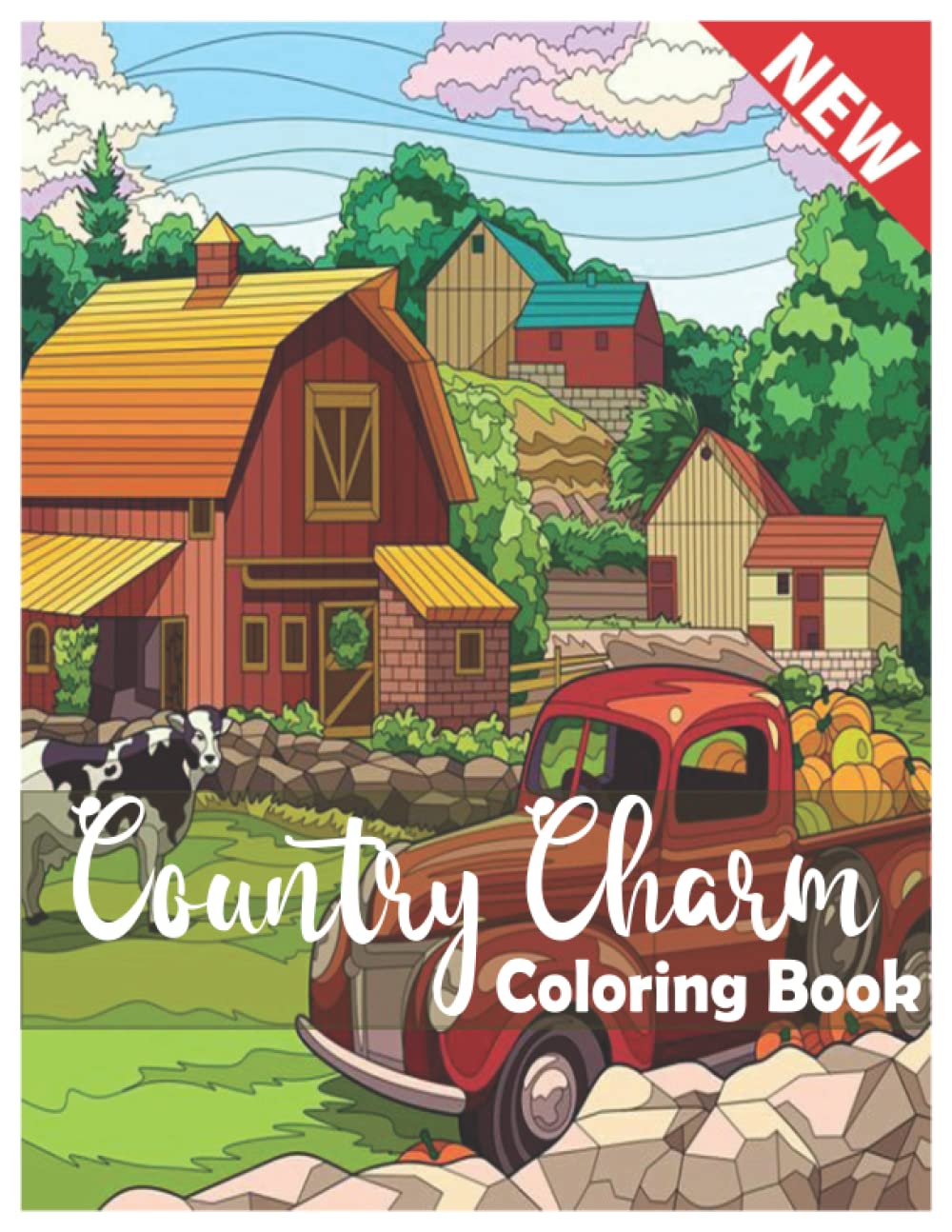 Country charm Coloring Book: An Adult Coloring Book Featuring Charming ...