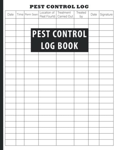 Pest Control Log Book: Chemical Pest &amp; Insect Control Application ...