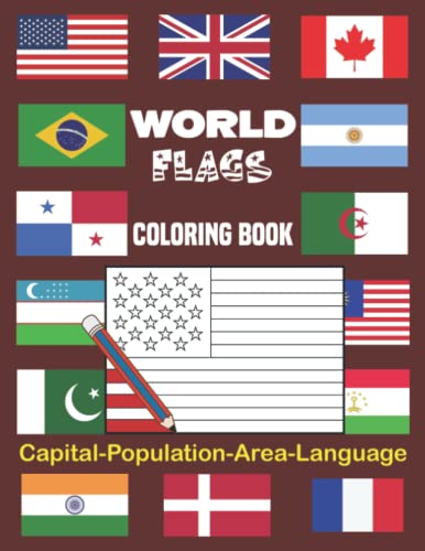 World Flags Coloring Book: Book about flags of the world for kids