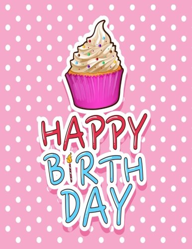 Happy Birthday: Cupcake With Sprinkles On Pink Polka Dots Happy