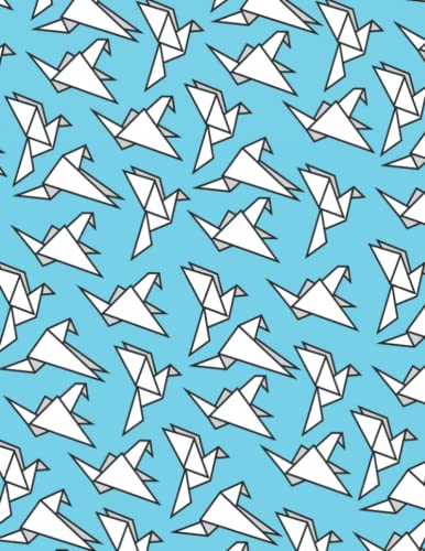 Flock of Origami Paper Birds 8.5 x 11 Lined Notebook Journal 100 Pages