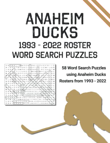 Anaheim Ducks Roster Word Search Puzzles: Large Print Puzzles using all ...