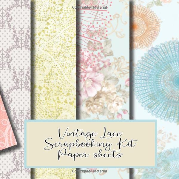 Vintage lace scrapbooking kit paper sheets Scrapbooking kit in a book