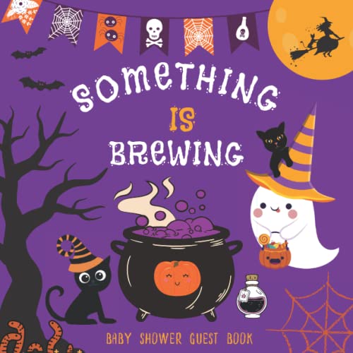 Something is Brewing Baby Shower Guest Book Cute halloween party on