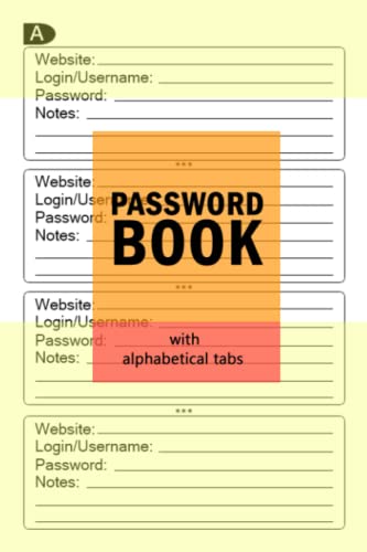 Password Book With Alphabetical Tabs: Password Keeper and Organizer For ...