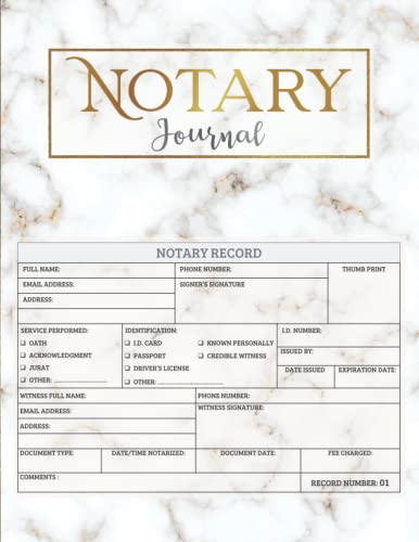 Notary Journal: Notary Journal for Signing Agents | Notary Log Book ...